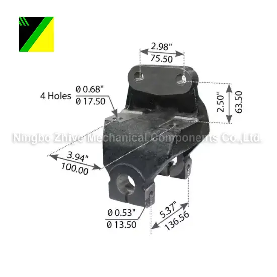 Предна част на закачалката от сферографитен чугун